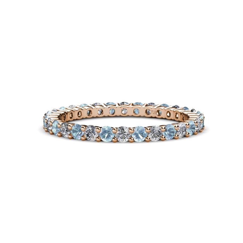Joyce 2.30 mm Aquamarine and Diamond Eternity Band 