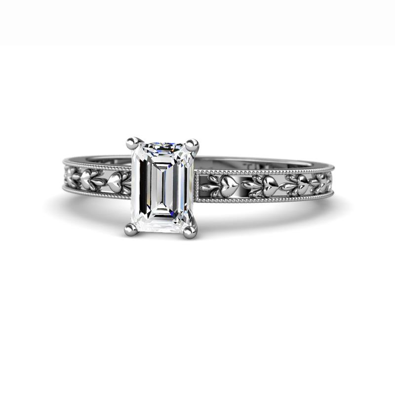 Niah Classic GIA Certified 7x5 mm Emerald Shape Diamond Solitaire Engagement Ring 