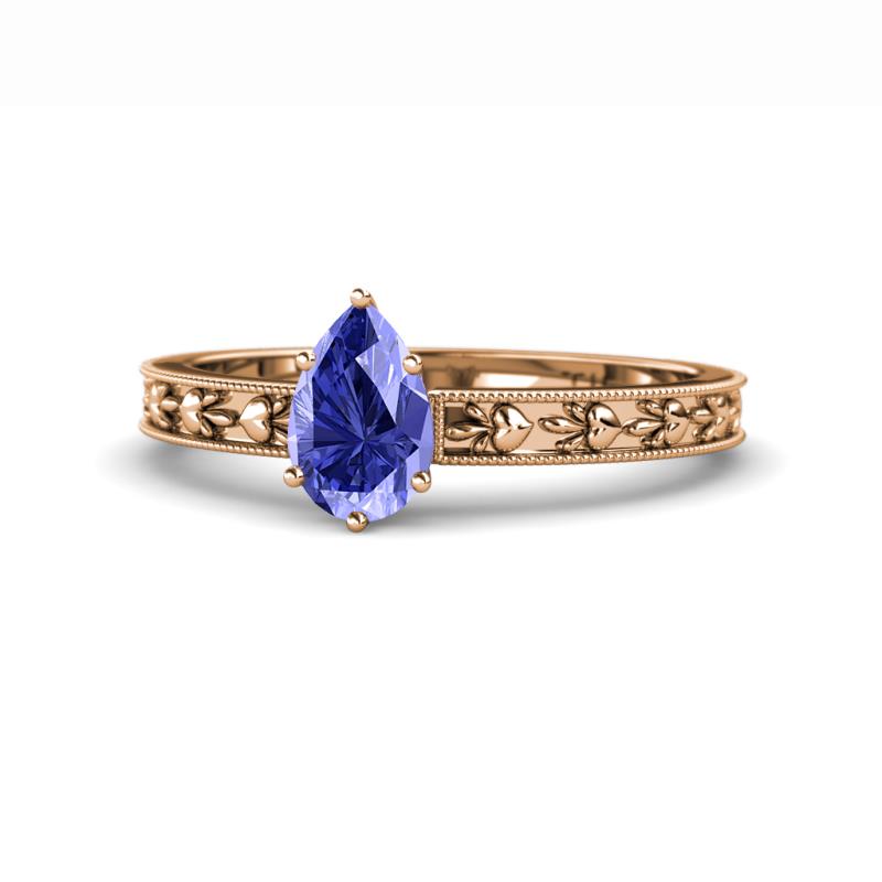 Niah Classic 7x5 mm Pear Shape Tanzanite Solitaire Engagement Ring 