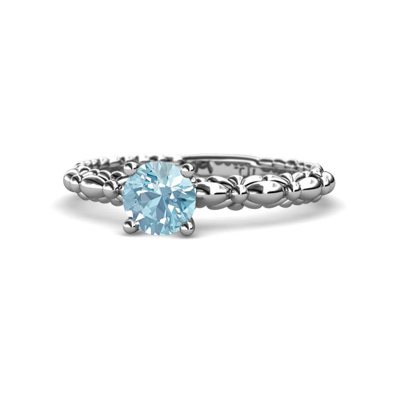 Viona Signature Aquamarine Solitaire Engagement Ring 