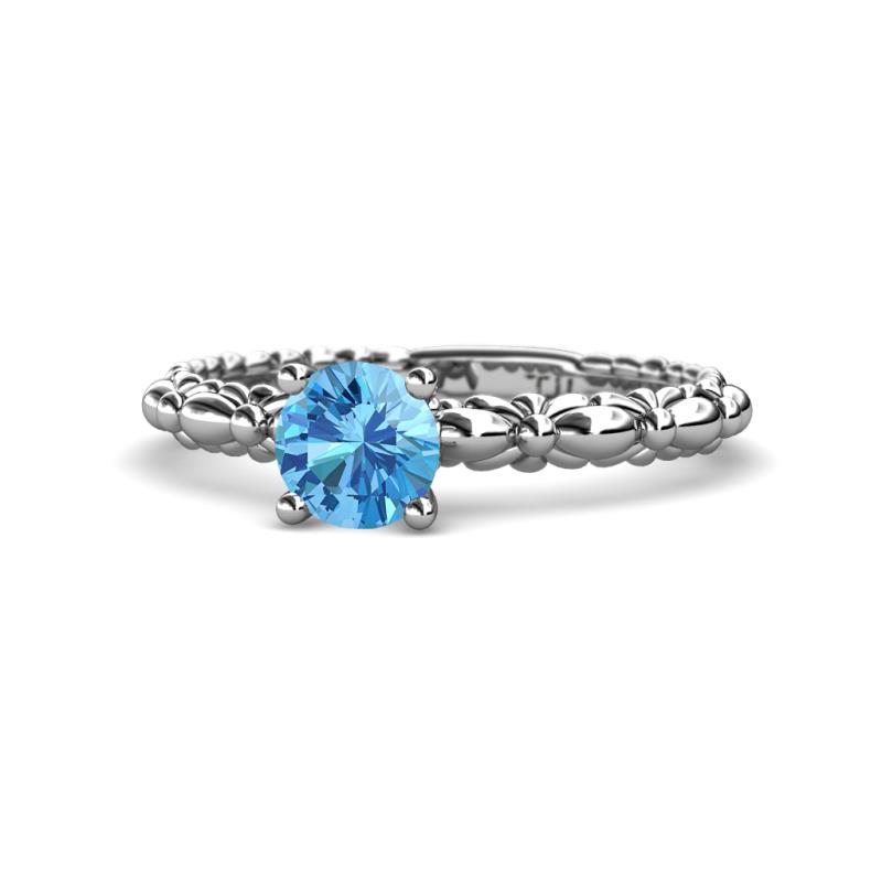 Viona Signature Blue Topaz Solitaire Engagement Ring 