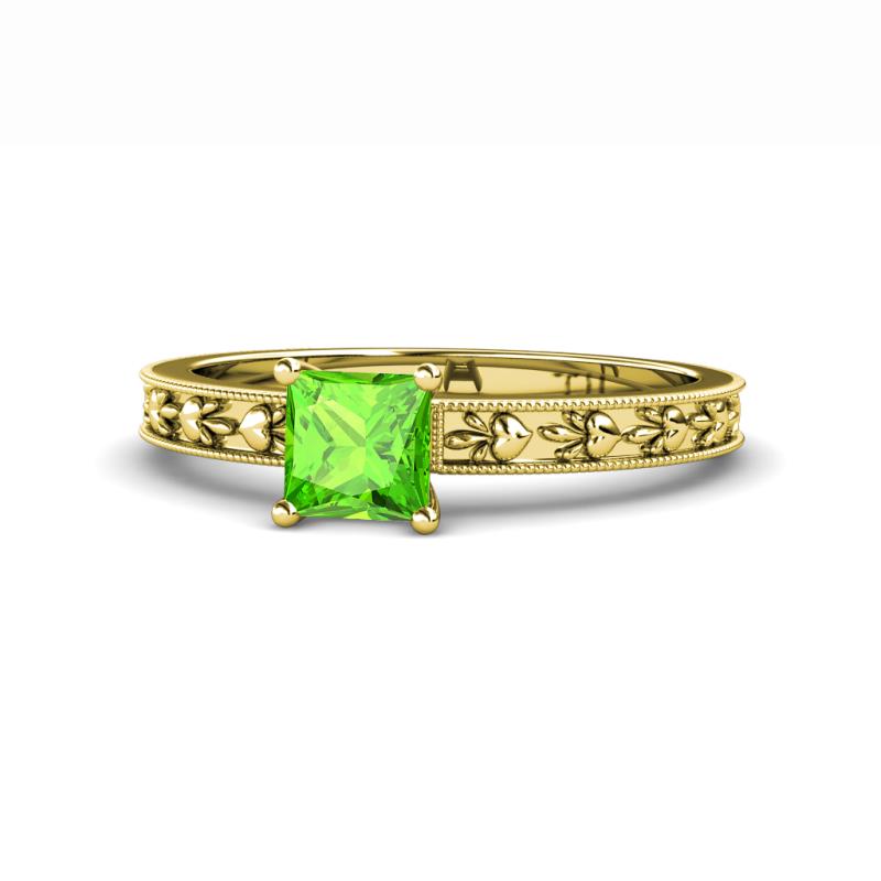 Niah Classic 5.50 mm Princess Cut Peridot Solitaire Engagement Ring 