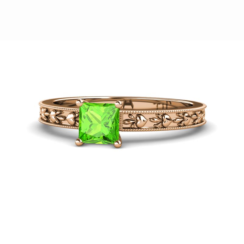 Niah Classic 5.50 mm Princess Cut Peridot Solitaire Engagement Ring 