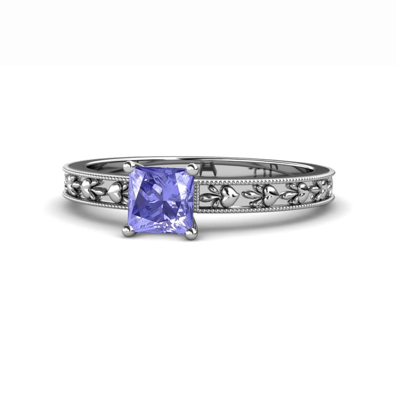 Niah Classic 5.50 mm Princess Cut Tanzanite Solitaire Engagement Ring 