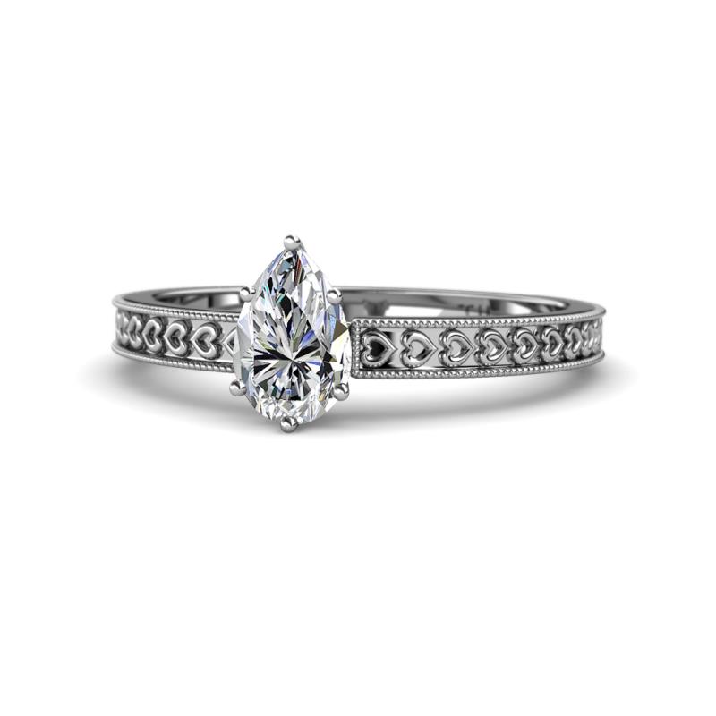 Janina Classic Pear Cut Diamond Solitaire Engagement Ring 