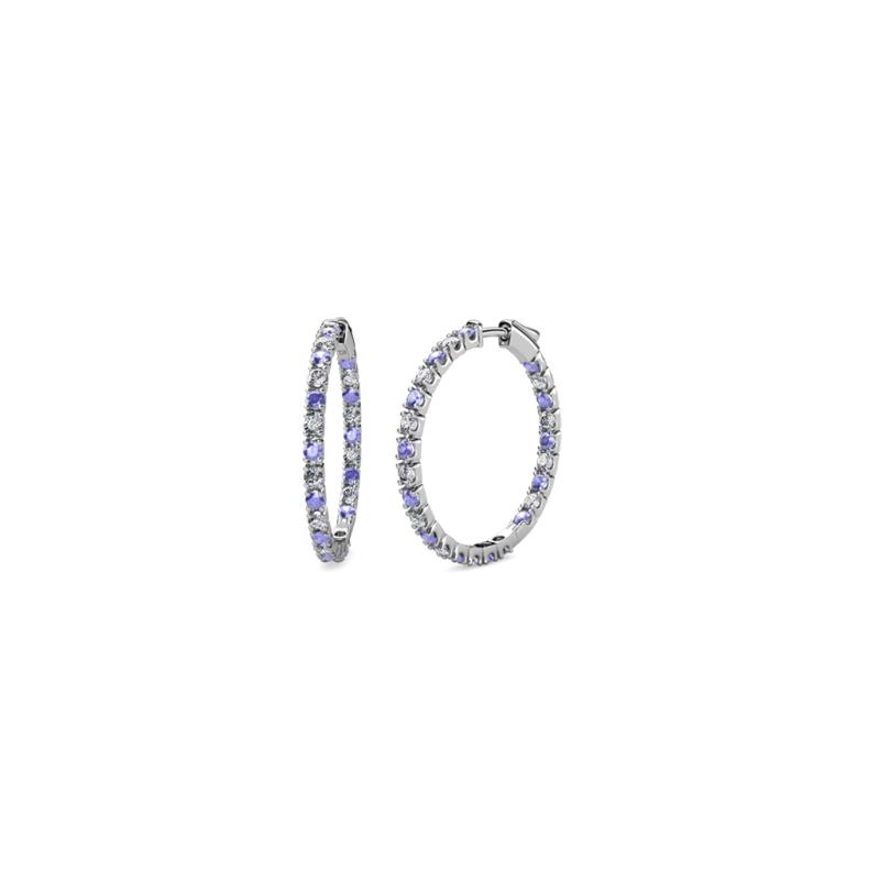 Melissa Tanzanite and Diamond Hoop Earrings 