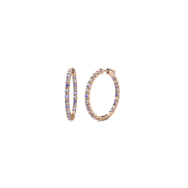 Melissa Tanzanite and Diamond Hoop Earrings 