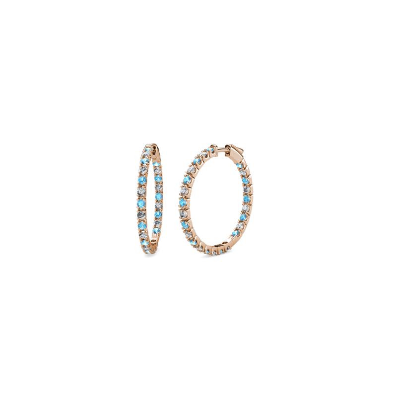 Melissa Blue Topaz and Diamond Hoop Earrings 