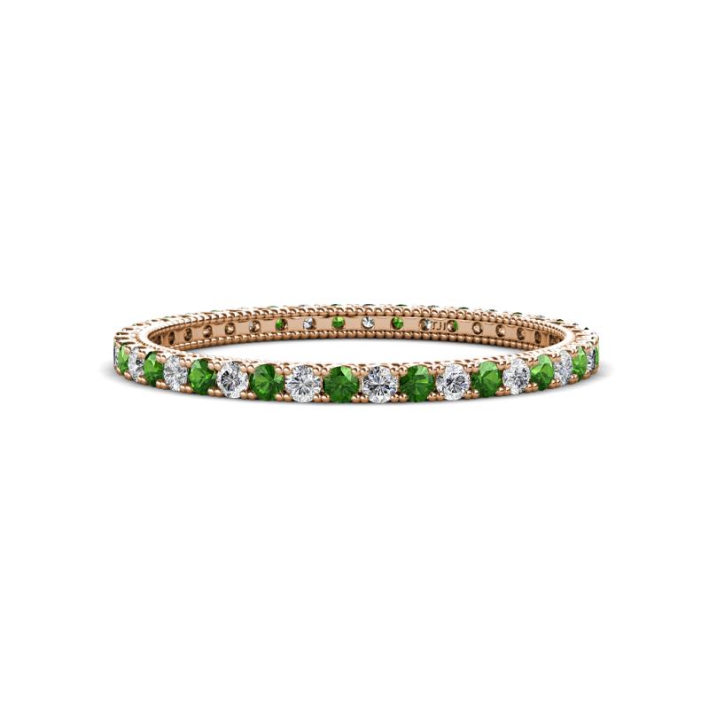 Ellen 1.70 mm Green Garnet and Diamond Eternity Band 
