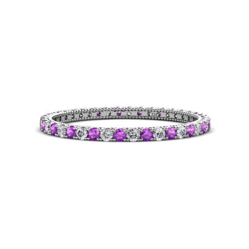 Ellen 1.70 mm Amethyst and Diamond Eternity Band 