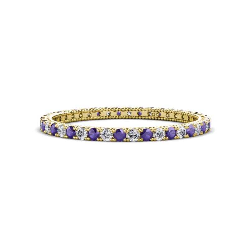 Ellen 1.70 mm Iolite and Diamond Eternity Band 