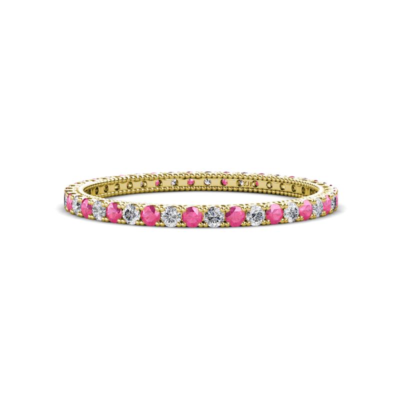 Ellen 1.70 mm Pink Tourmaline and Diamond Eternity Band 