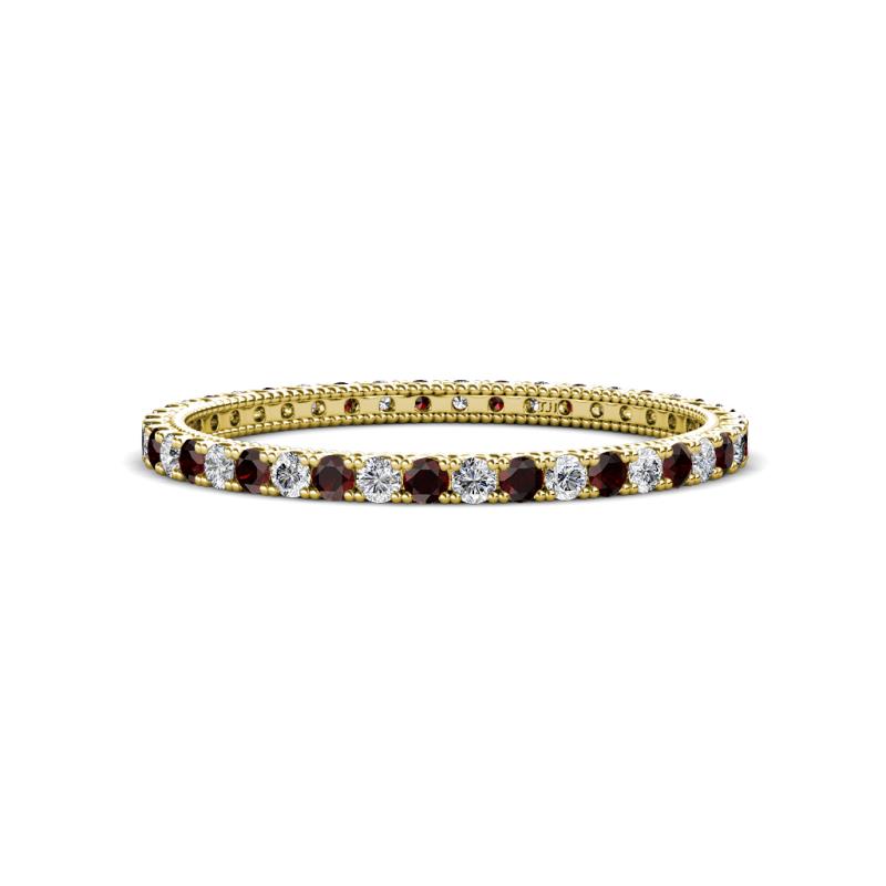 Ellen 1.70 mm Red Garnet and Diamond Eternity Band 