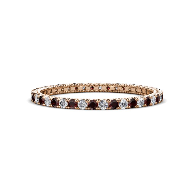 Ellen 1.70 mm Red Garnet and Diamond Eternity Band 