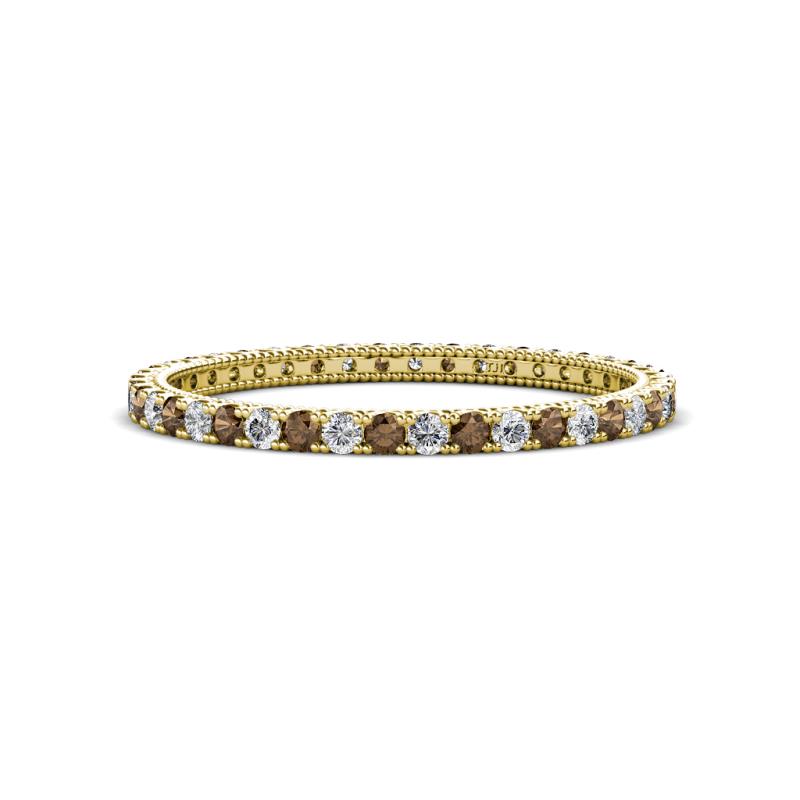 Ellen 1.70 mm Smoky Quartz and Diamond Eternity Band 