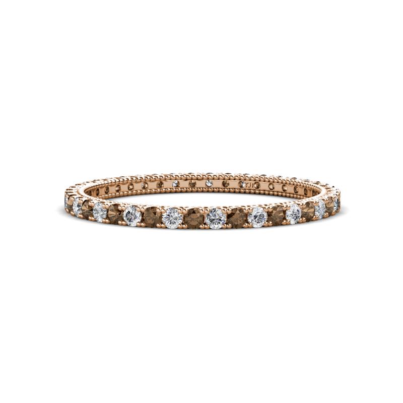 Ellen 1.70 mm Smoky Quartz and Diamond Eternity Band 