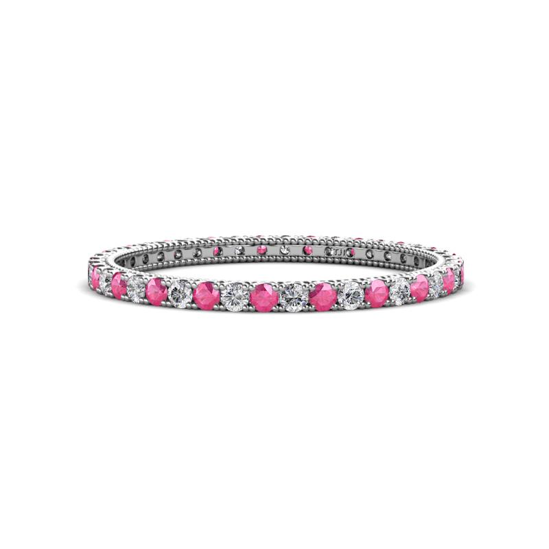 Ellen 1.70 mm Pink Tourmaline and Diamond Eternity Band 