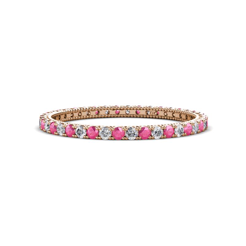 Ellen 1.70 mm Pink Tourmaline and Diamond Eternity Band 