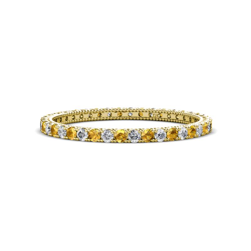 Ellen 1.70 mm Citrine and Diamond Eternity Band 