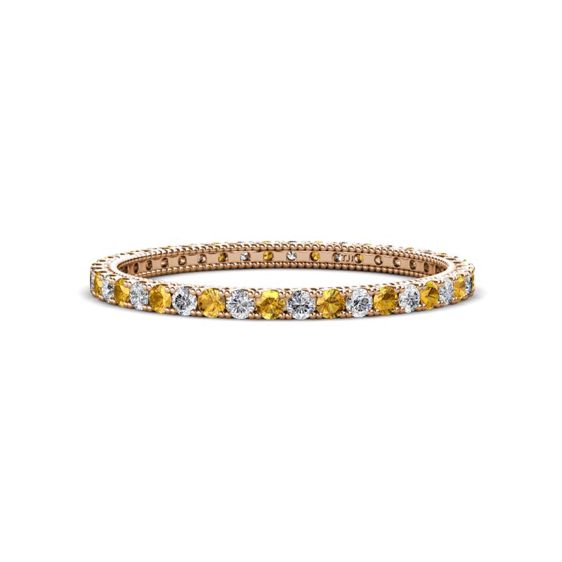 Ellen 1.70 mm Citrine and Diamond Eternity Band 