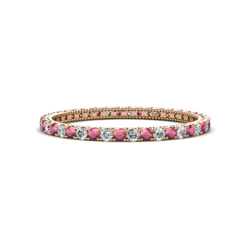 Ellen 1.70 mm Rhodolite Garnet and Diamond Eternity Band 