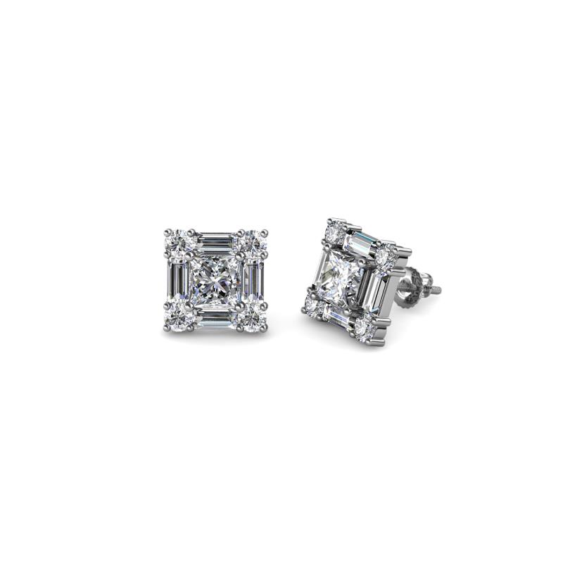Katheryn Diamond Halo Stud Earrings 