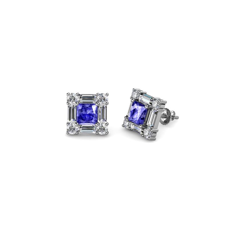 Katheryn Tanzanite and Diamond Halo Stud Earrings 