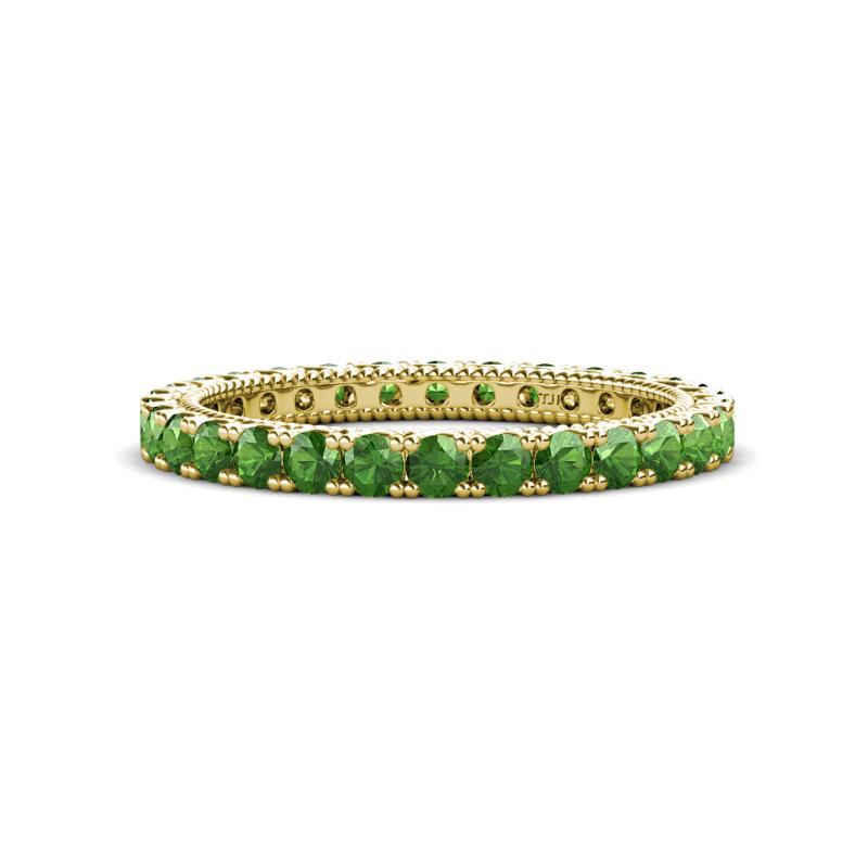Ellen 2.40 mm Green Garnet Eternity Band 