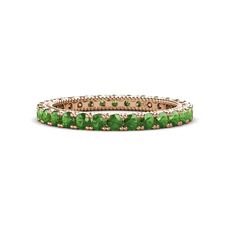 Ellen 2.40 mm Green Garnet Eternity Band 