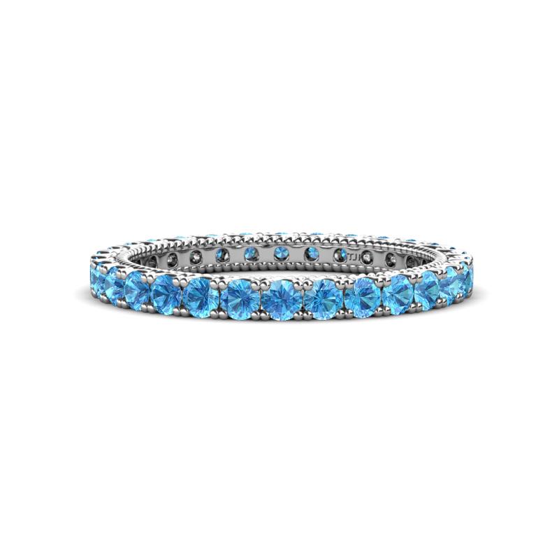 Ellen 2.40 mm Blue Topaz Eternity Band 
