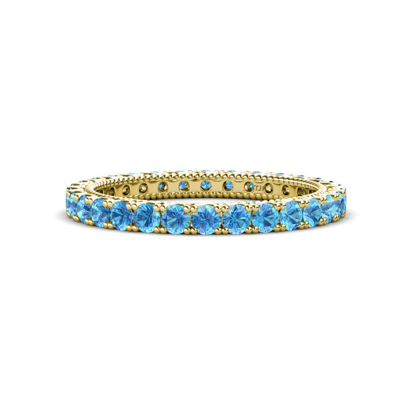 Ellen 2.40 mm Blue Topaz Eternity Band 