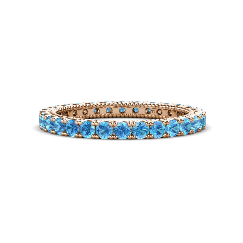 Ellen 2.40 mm Blue Topaz Eternity Band 
