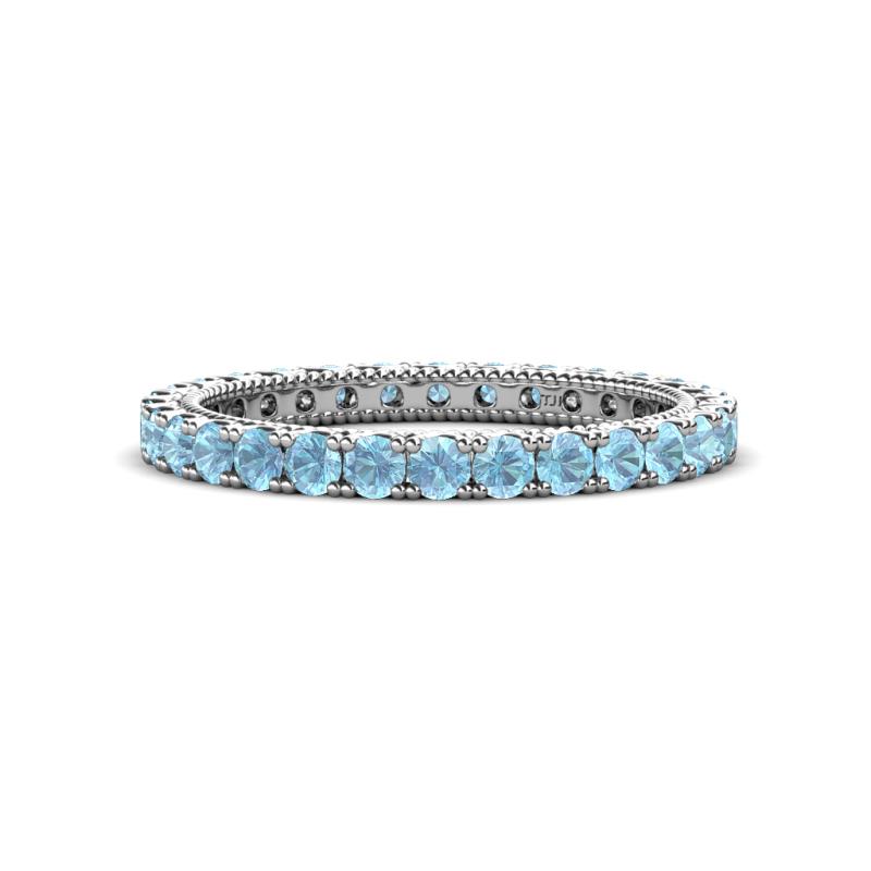 Ellen 2.40 mm Aquamarine Eternity Band 