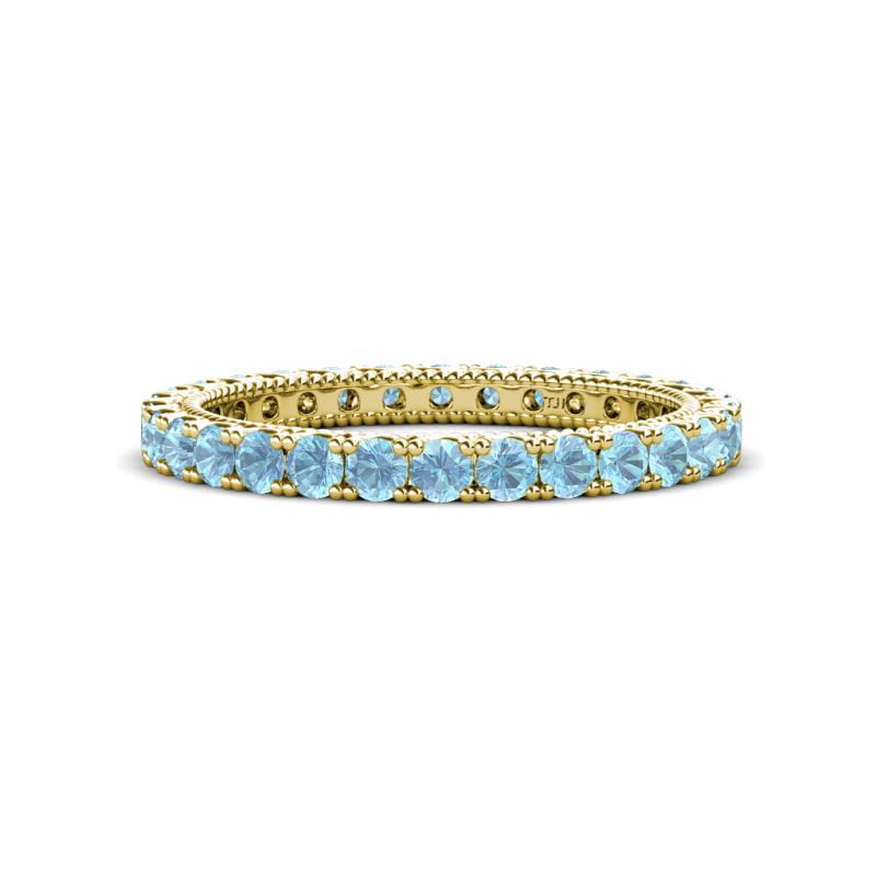 Ellen 2.40 mm Aquamarine Eternity Band 