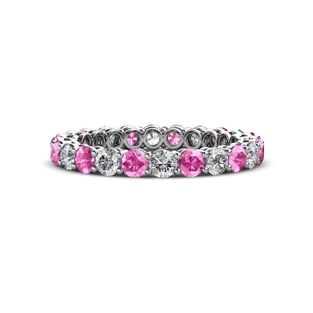 Tiffany 2.80 mm Pink Sapphire and Diamond Eternity Band 