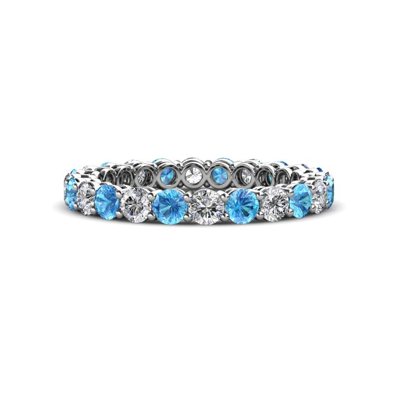 Tiffany 2.80 mm Blue Topaz and Diamond Eternity Band 