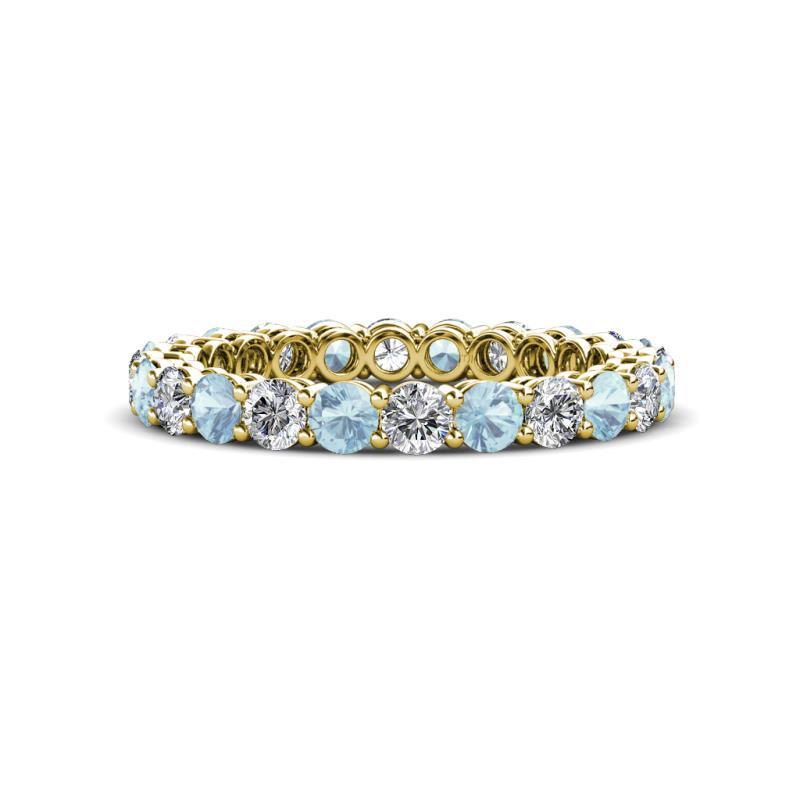 Tiffany 2.80 mm Aquamarine and Diamond Eternity Band 