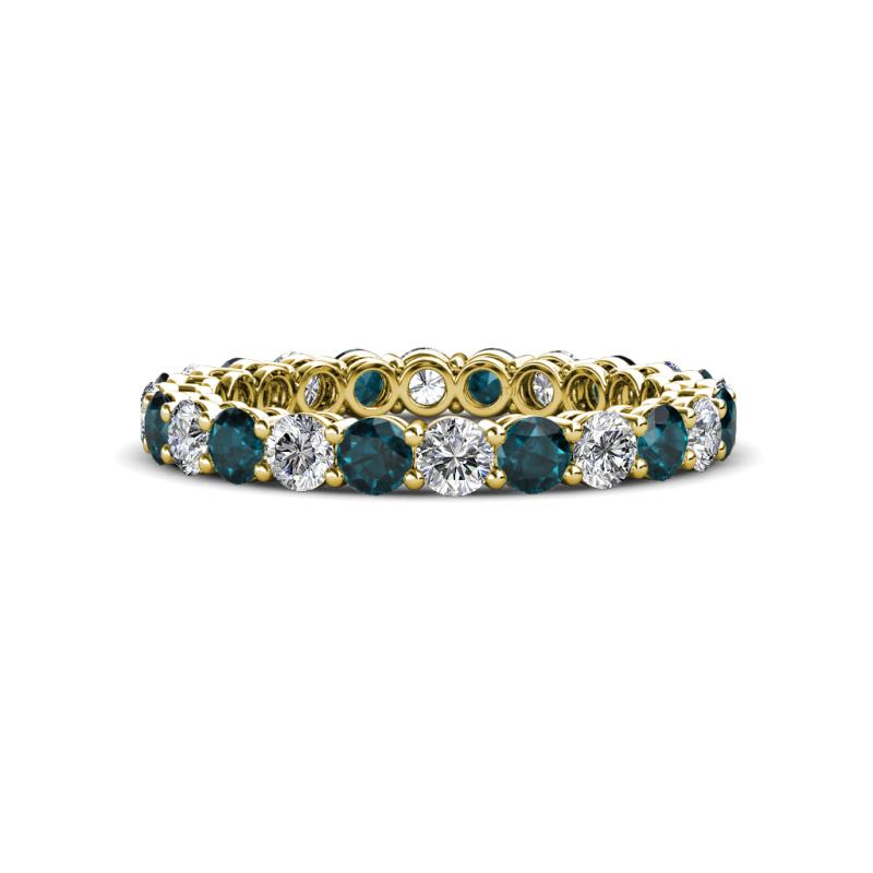 Tiffany 2.80 mm London Blue Topaz and Diamond Eternity Band 