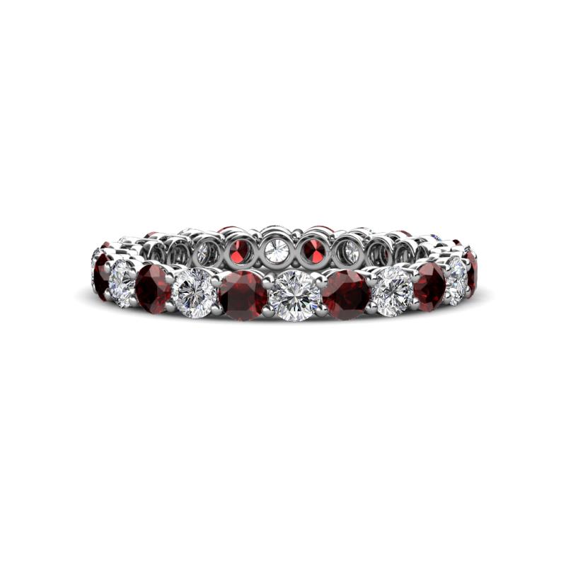 Tiffany 2.80 mm Red Garnet and Diamond Eternity Band 