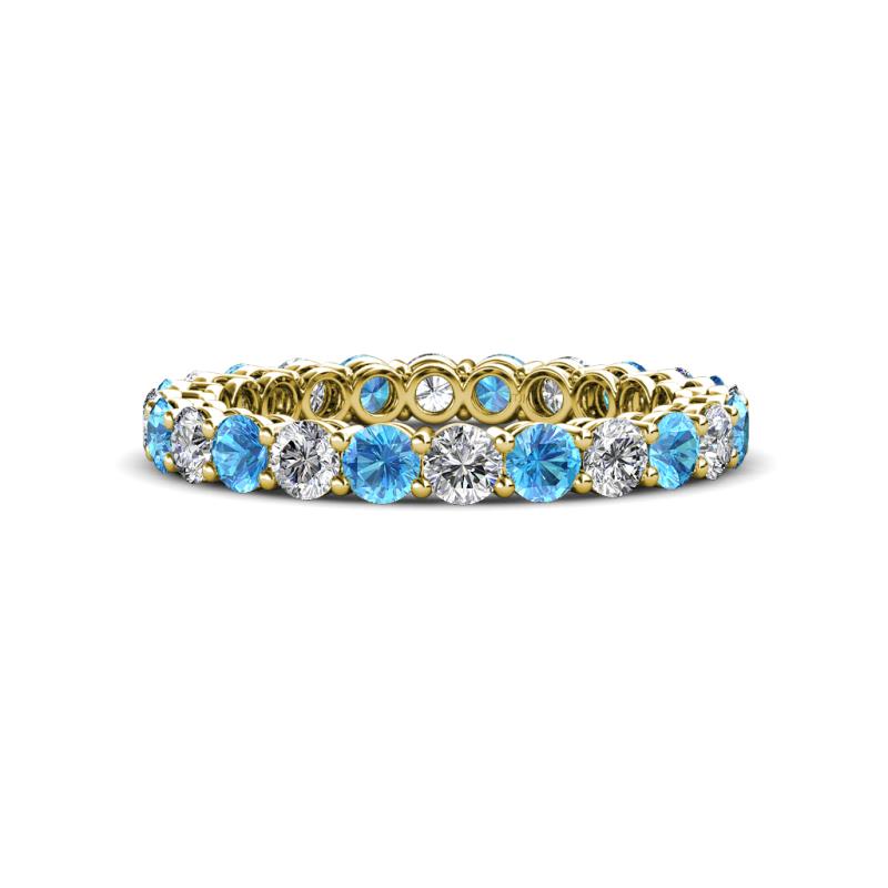 Tiffany 2.80 mm Diamond and Blue Topaz Eternity Band 