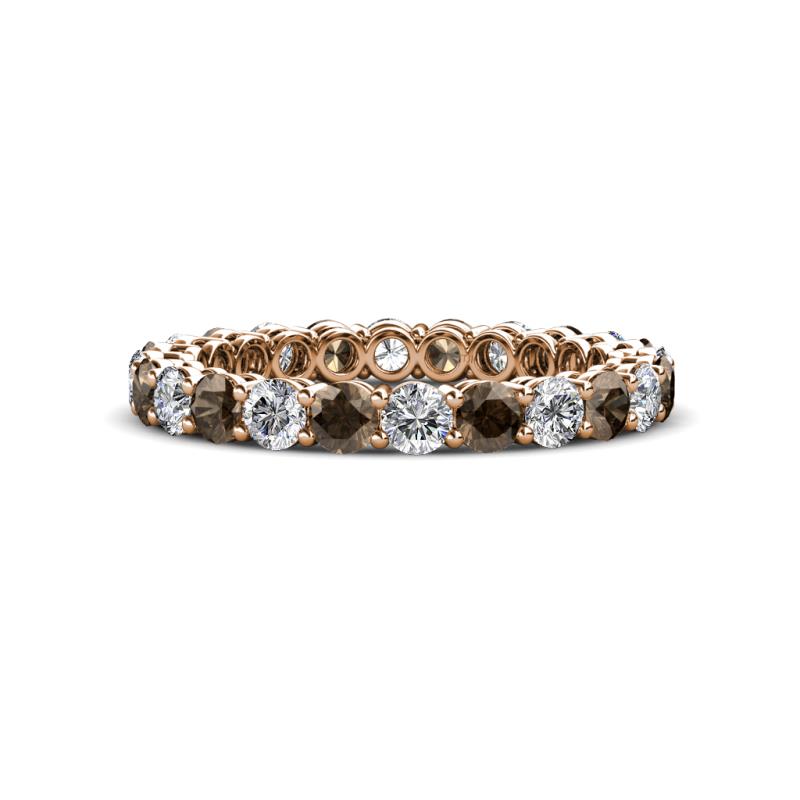 Tiffany 2.80 mm Smoky Quartz and Diamond Eternity Band 