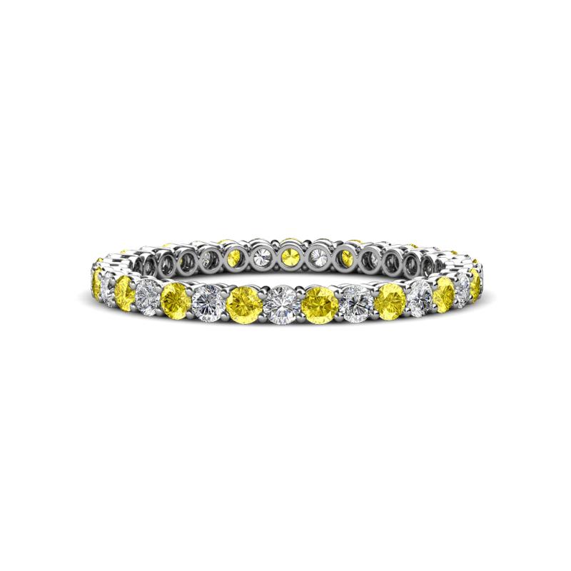Tiffany 2.00 mm Yellow Sapphire and Diamond Eternity Band 