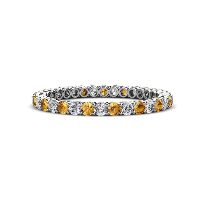 Tiffany 2.00 mm Citrine and Diamond Eternity Band 