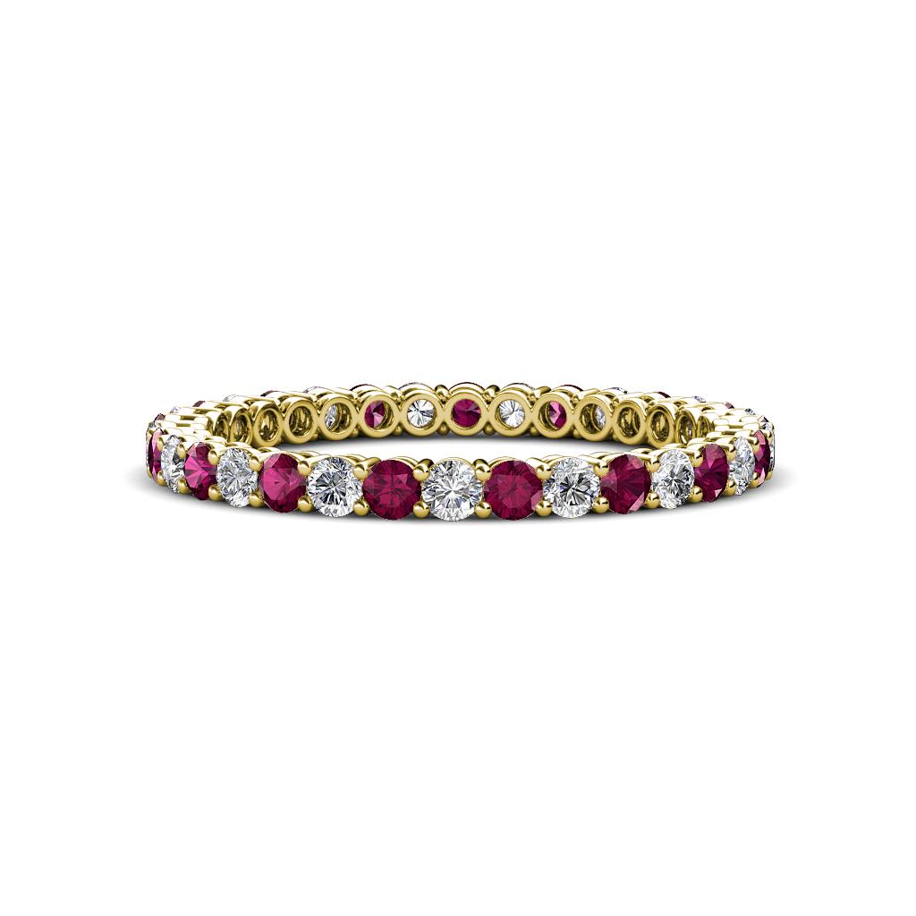 Tiffany 2.00 mm Rhodolite Garnet and Diamond Eternity Band 
