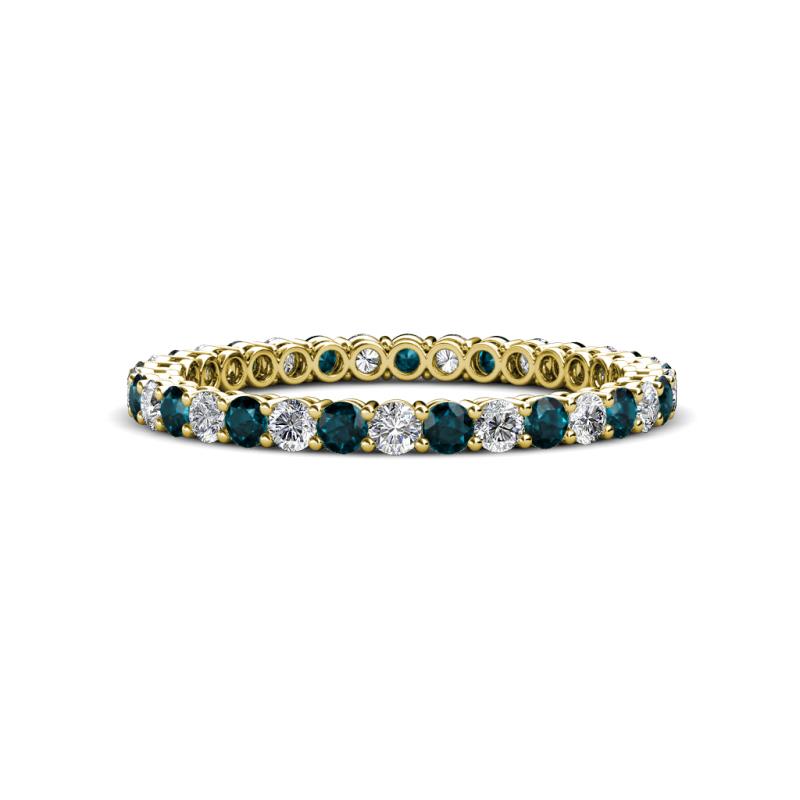 Tiffany 2.00 mm London Blue Topaz and Diamond Eternity Band 