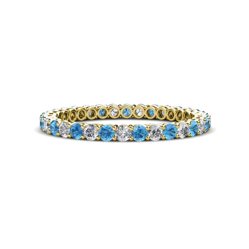 Tiffany 2.00 mm Blue Topaz and Diamond Eternity Band 