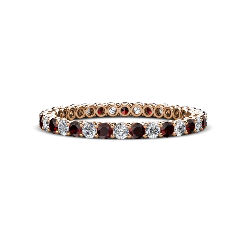 Tiffany 2.00 mm Red Garnet and Diamond Eternity Band 