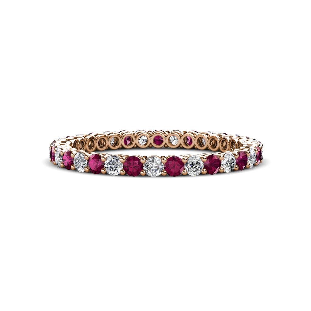 Tiffany 2.00 mm Rhodolite Garnet and Diamond Eternity Band 