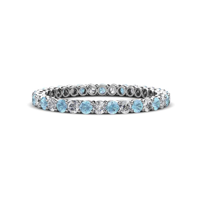 Tiffany 2.00 mm Aquamarine and Diamond Eternity Band 