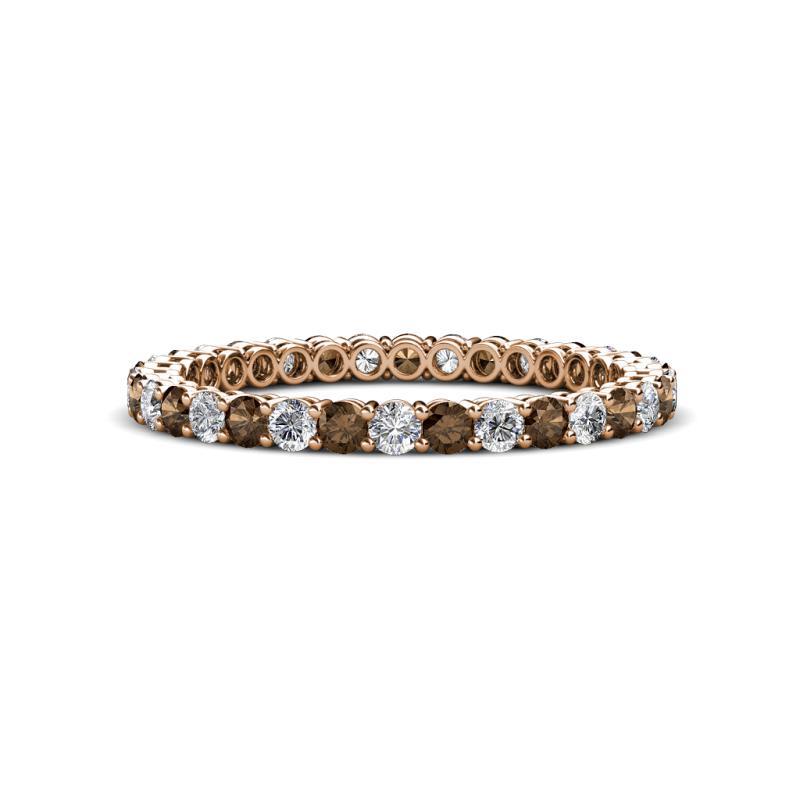 Tiffany 2.00 mm Smoky Quartz and Diamond Eternity Band 